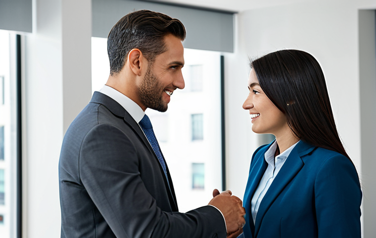A professional man and woman, fully clothed in modest business attire, are deeply engaged in an active listening conversation within a modern, well-lit office meeting room. They maintain respectful eye contact and display open, natural body language, conveying mutual understanding and trust. The scene captures a moment of effective communication and genuine interaction. safe for work, appropriate content, fully clothed, professional dress, perfect anatomy, correct proportions, natural pose, well-formed hands, proper finger count, natural body proportions, professional photography, high quality.