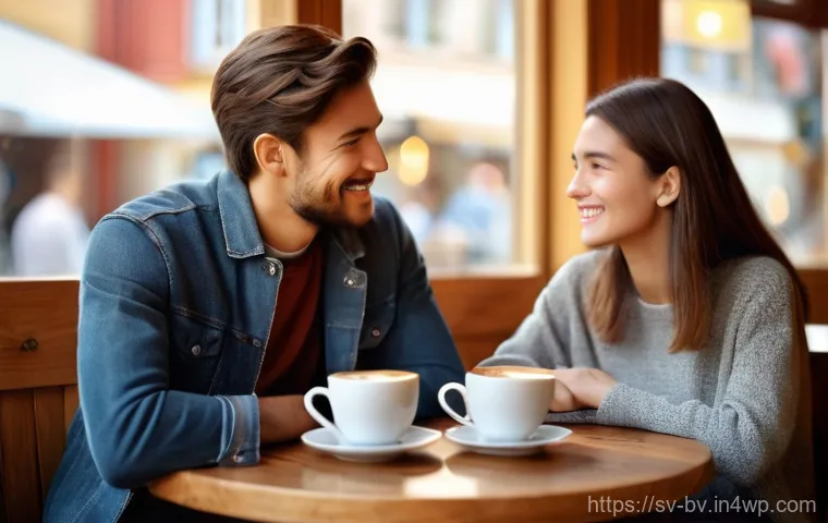소통에 있어 경청의 가치 - **Prompt 1: Cozy Cafe Connection**
"A scene inside a warm and inviting café. Two friends, both a...