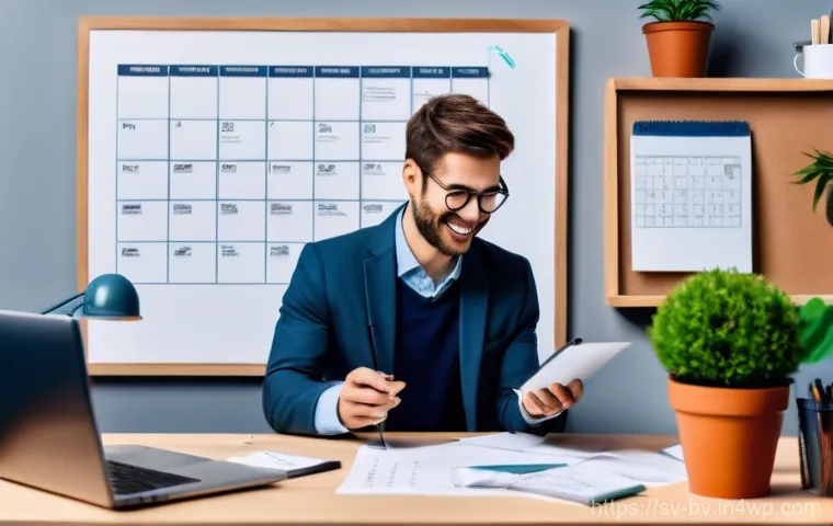 효과적인 소통을 위한 비유 사용하기 - **Prompt:** A dynamic, wide shot of a cheerful but slightly stressed entrepreneur in their late 20s ...