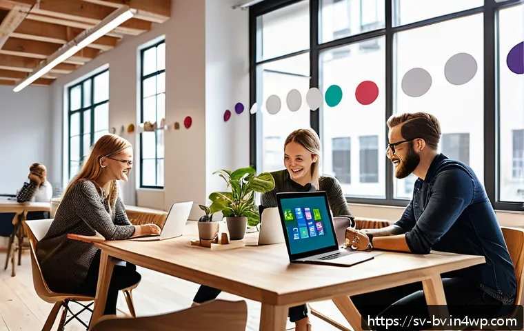소통이 원활한 팀워크 구축하기 - A modern Scandinavian office environment with a diverse team of professionals actively collaborating...