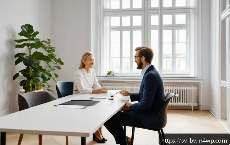 상대방과의 신뢰를 쌓는 대화법 - A warm and inviting office setting in Stockholm, featuring two Swedish adults engaged in active list...